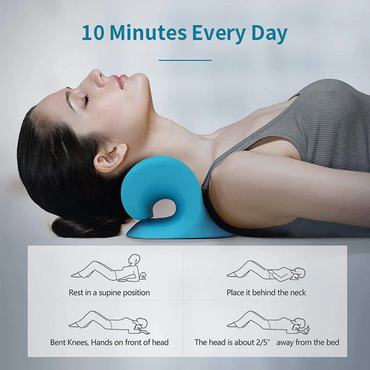 Neck and Shoulder Relief Stretcher – Cervical Traction Pillow for Spinal Alignment and Massage