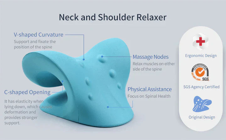 Neck and Shoulder Relief Stretcher – Cervical Traction Pillow for Spinal Alignment and Massage