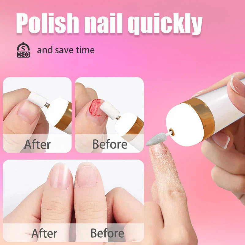 5-in-1 Rechargeable Electric Nail File – Portable Manicure & Pedicure Tool with LED Light