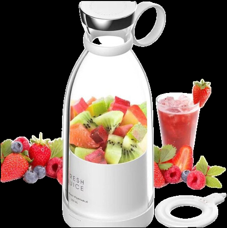 Portable Compact Smoothie Blender with Fruit Container and Drinking Cap