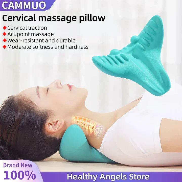 Neck and Shoulder Relief Stretcher – Cervical Traction Pillow for Spinal Alignment and Massage