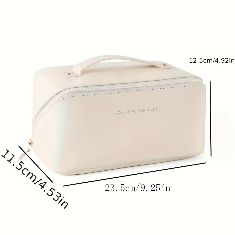Compact Travel Makeup Organizer With Zipper – Stylish Cosmetic Pouch
