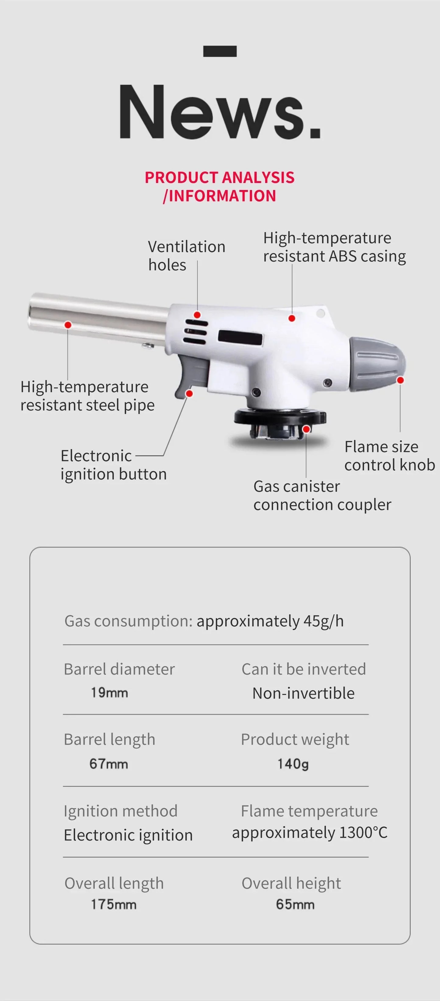 Portable Butane Torch Lighter – Ideal for BBQ, Camping & Kitchen Use
