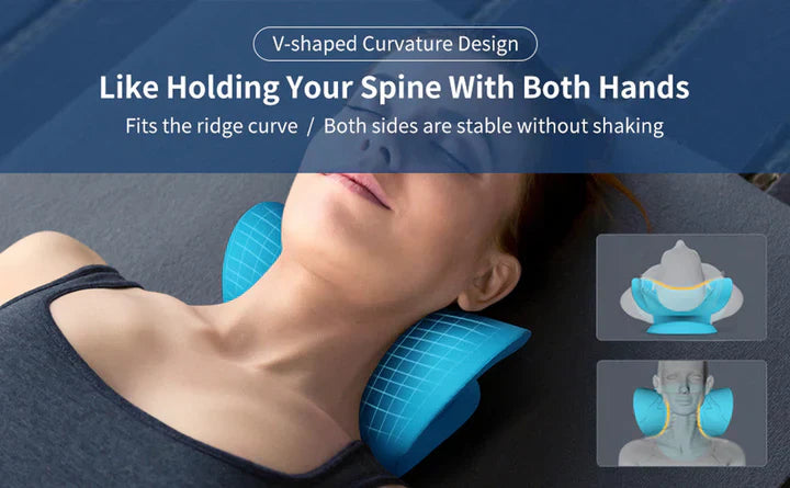 Neck and Shoulder Relief Stretcher – Cervical Traction Pillow for Spinal Alignment and Massage
