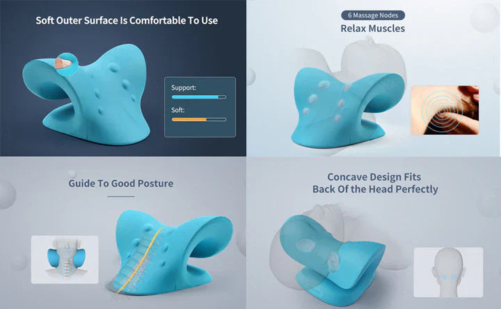 Neck and Shoulder Relief Stretcher – Cervical Traction Pillow for Spinal Alignment and Massage