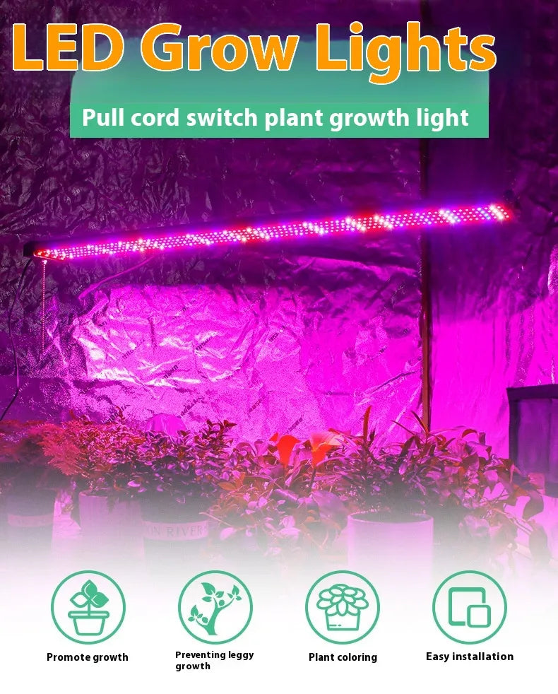 Full Spectrum LED Grow Light with Adjustable Pull Switch – Ideal for Promoting Plant Growth