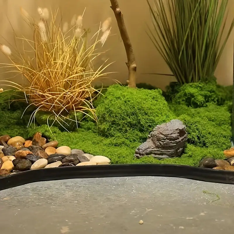 Decorative Artificial Moss with Flowers - Faux Moss for Landscaping and Floristry