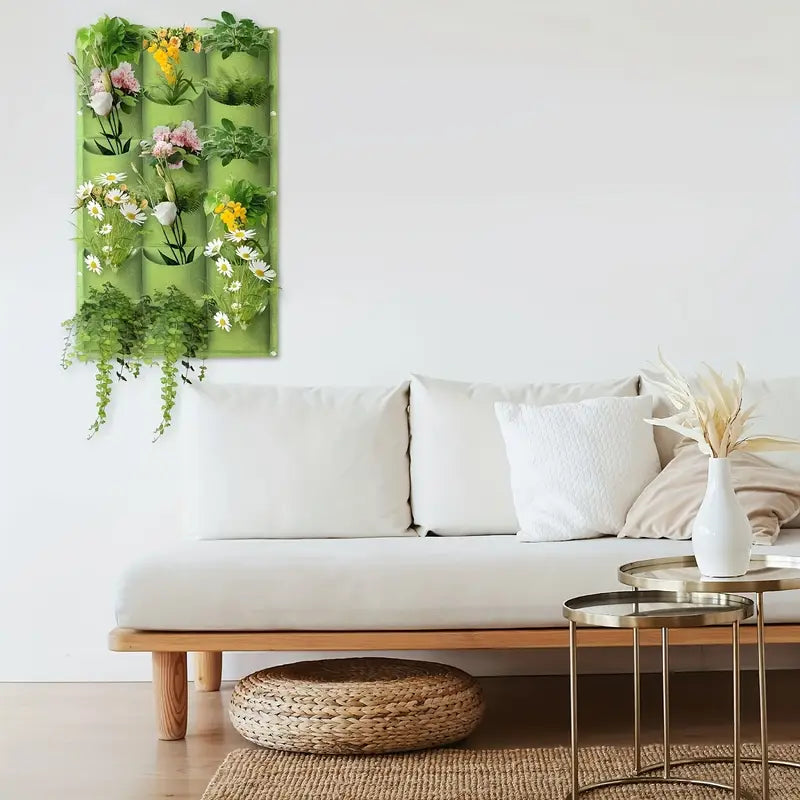 Wall-Mounted Felt Garden Planter – 3D Non-Woven Vertical Hanging Plant Bag