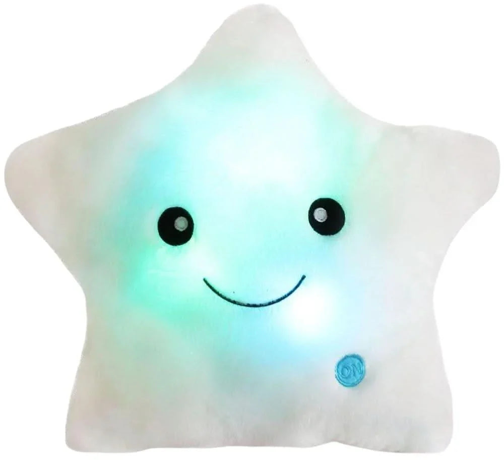 LED Luminous Star Pillow – Soft Fabric Cushion with Color Changing Lights and Adorable Design