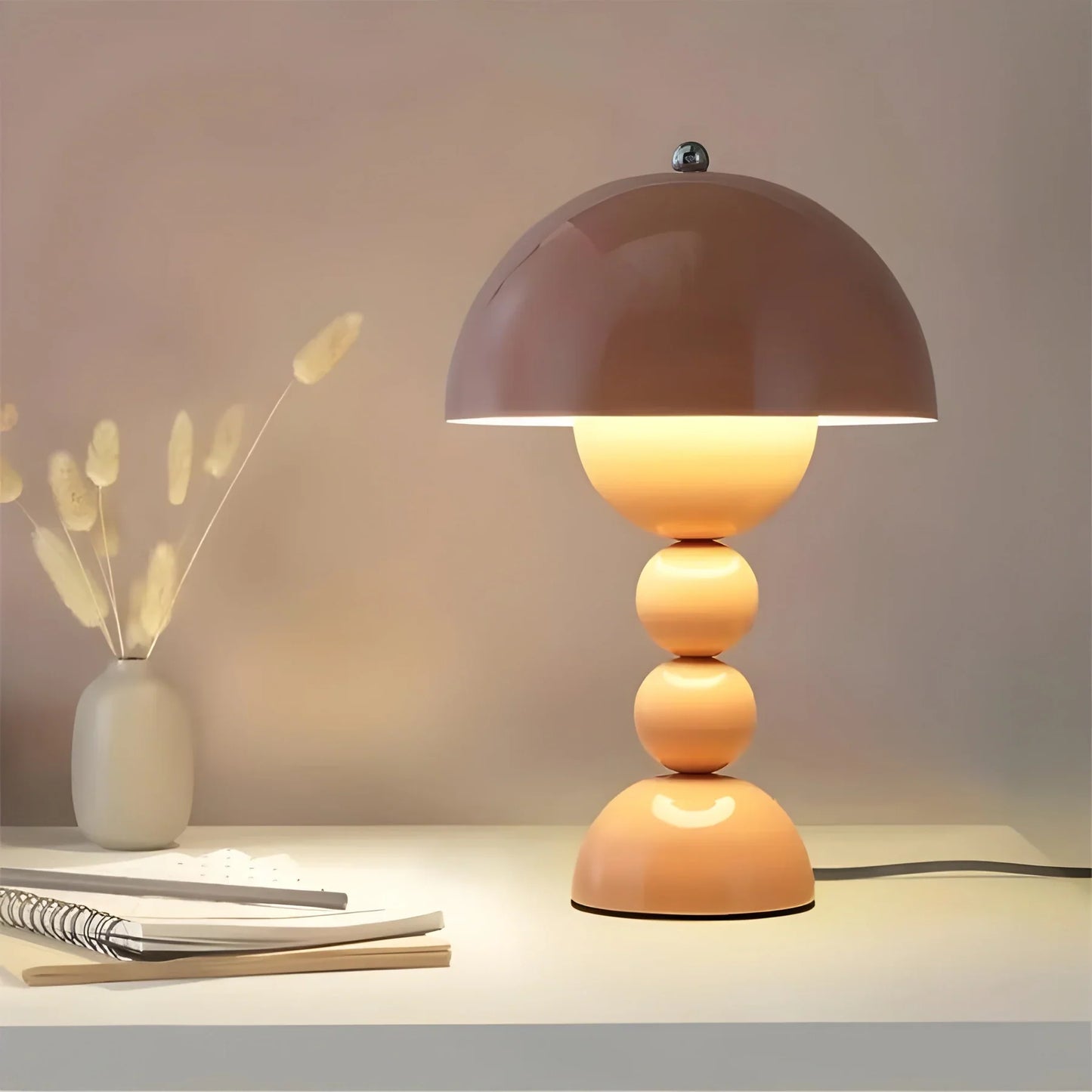 Modern Geometric Table Lamp - Stylish Scandinavian Design with Colorful Base