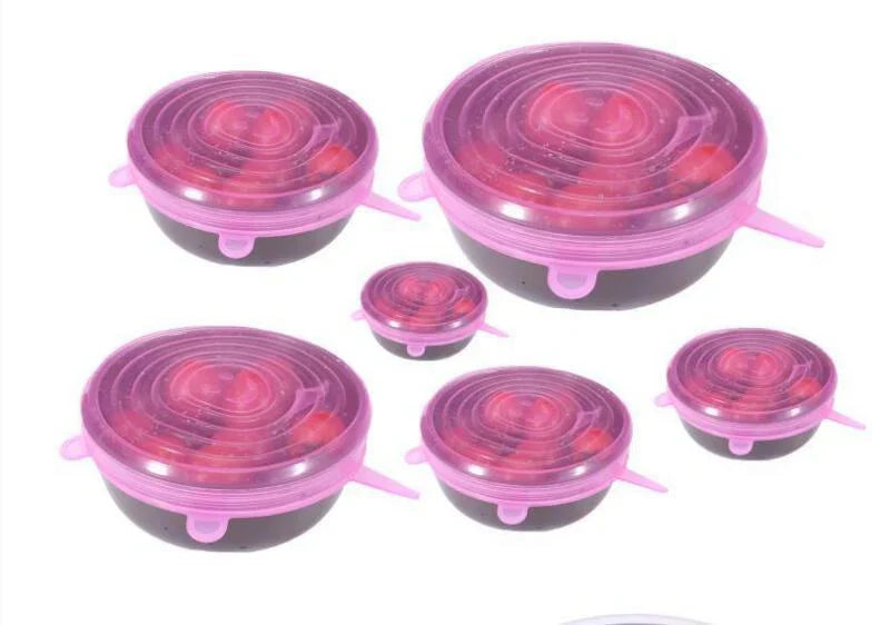 StretchFit Silicone Lids – 6-Pack Reusable Covers