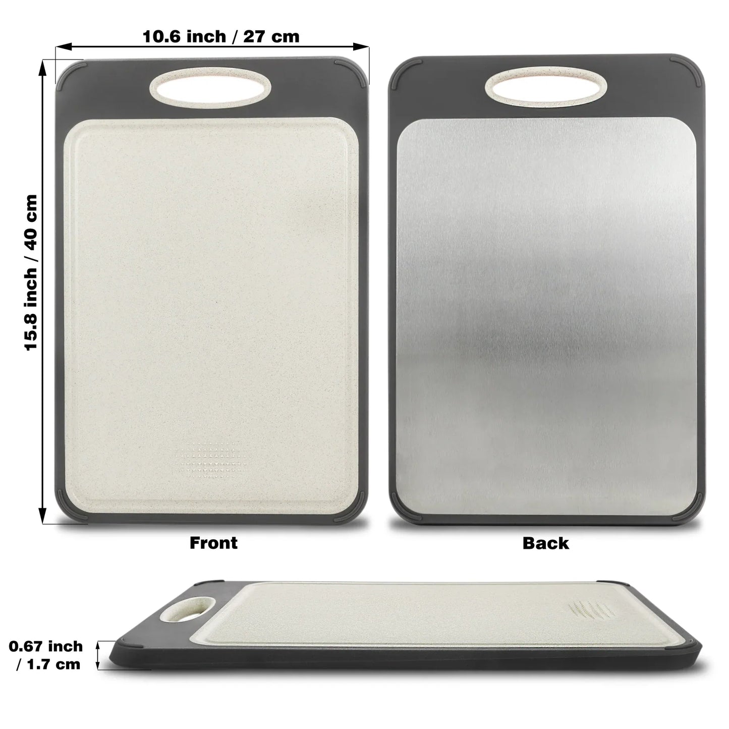 Stainless Steel Cutting Board with Non-Slip Handle β Hygienic and Precise Cutting Solution