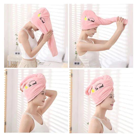 Soft Microfiber Hair Towel with Adjustable Fastener – Quick-Dry Towel for Effortless Hair Care
