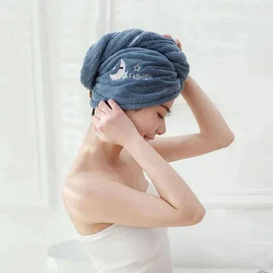 Soft Microfiber Hair Towel with Adjustable Fastener – Quick-Dry Towel for Effortless Hair Care