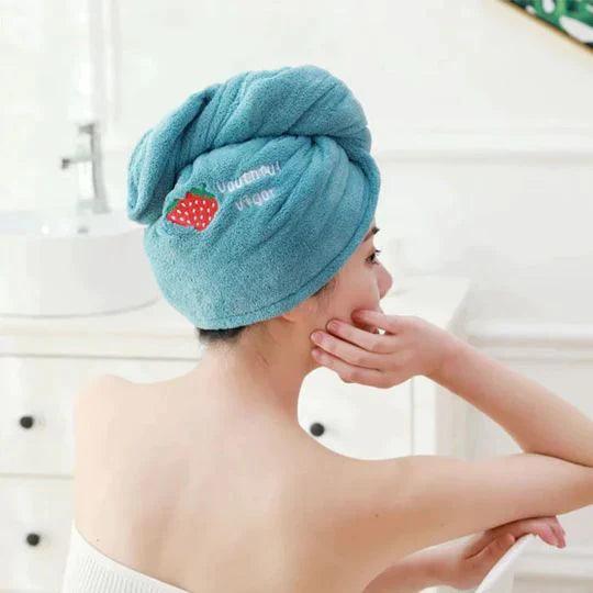Soft Microfiber Hair Towel with Adjustable Fastener – Quick-Dry Towel for Effortless Hair Care