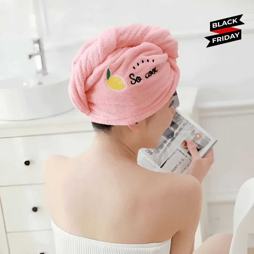Soft Microfiber Hair Towel with Adjustable Fastener – Quick-Dry Towel for Effortless Hair Care