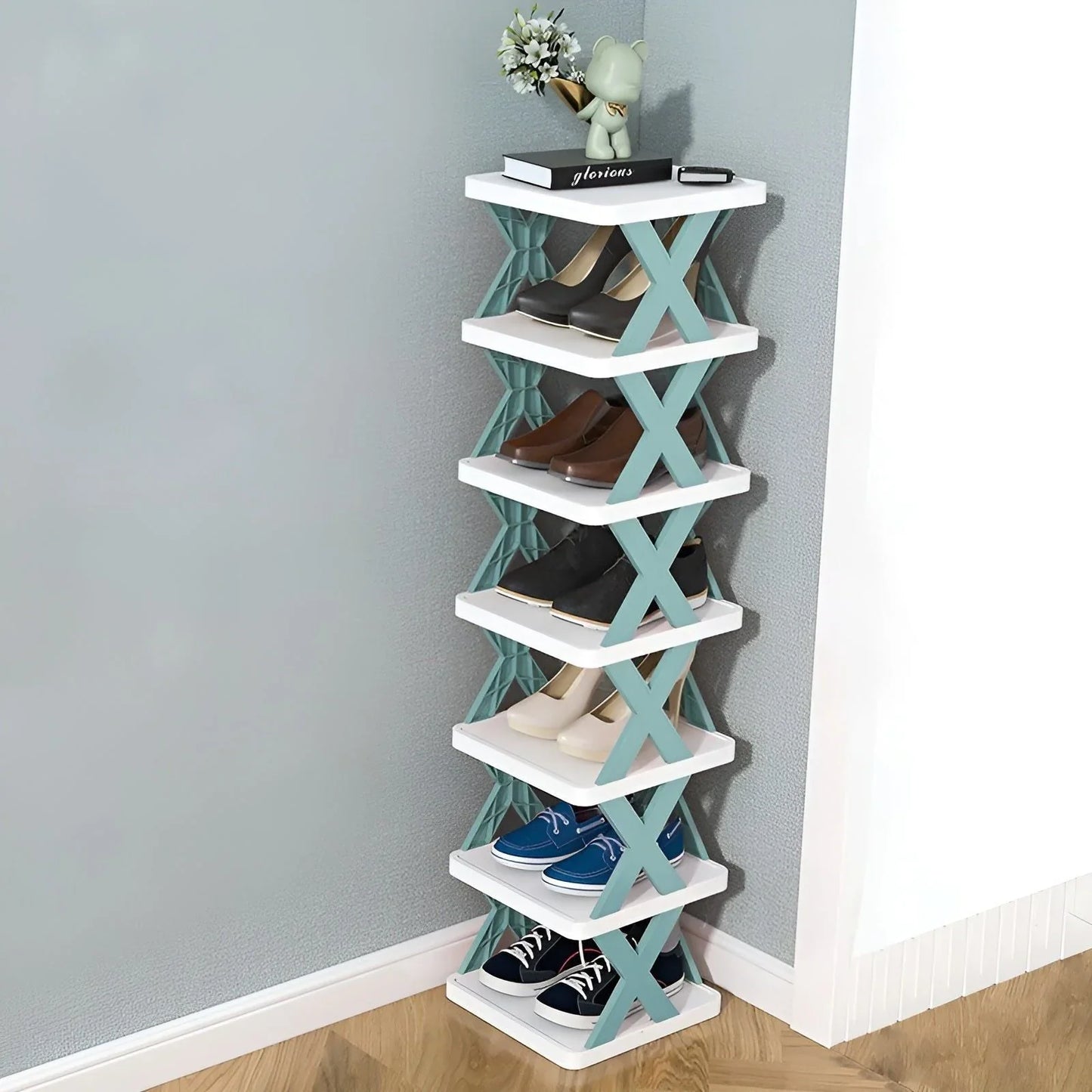 Space-Saving Multifunctional Foldable Shoe Rack