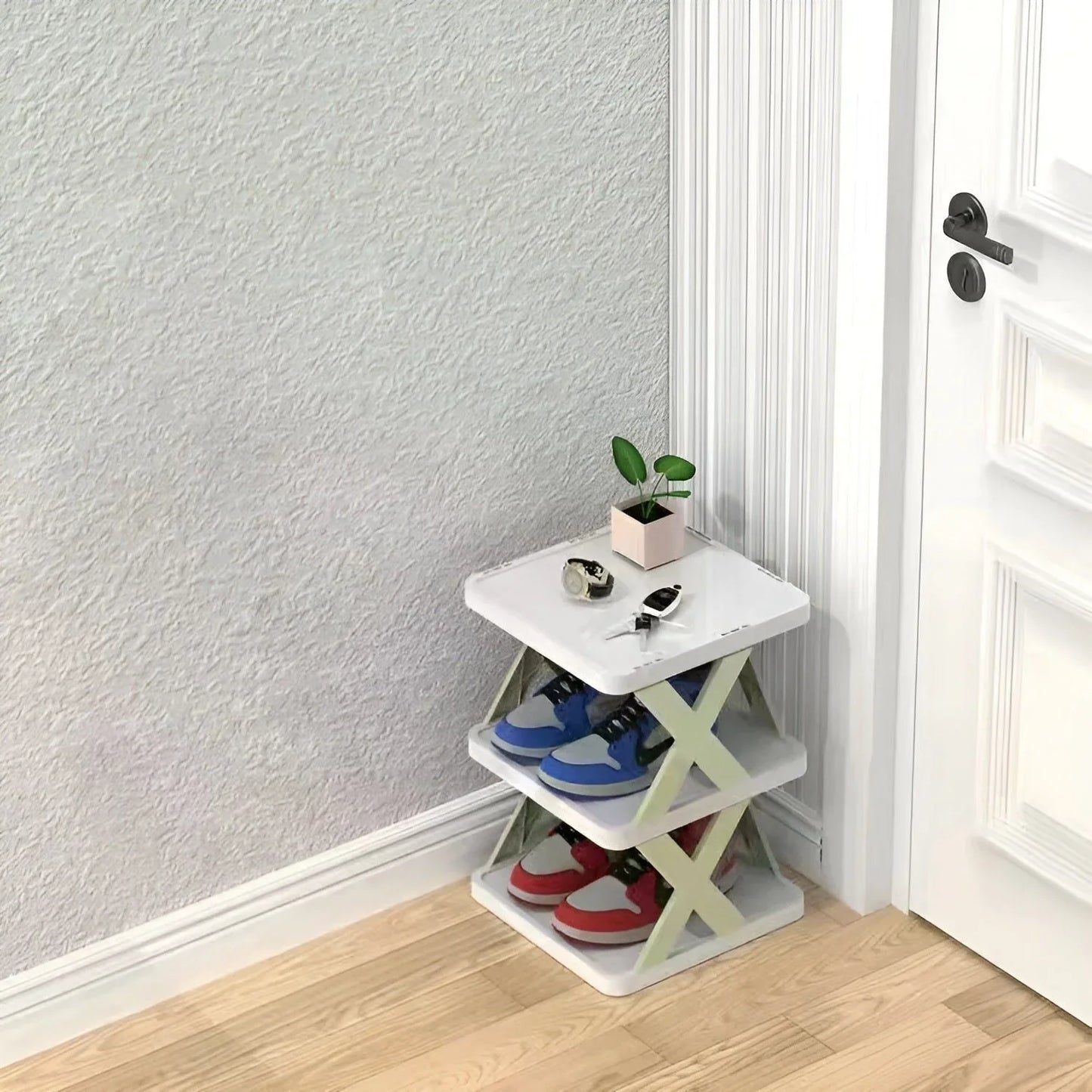 Space-Saving Multifunctional Foldable Shoe Rack