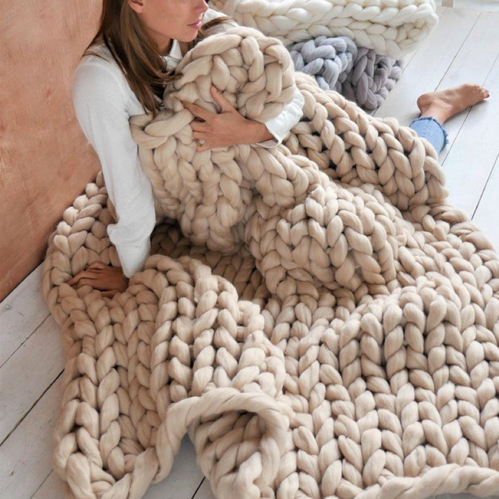 Luxurious Oversized Knitted Blanket