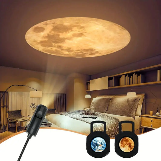 Moon and Earth Projection Light – Decorative Ceiling Lamp for Relaxing Atmosphere