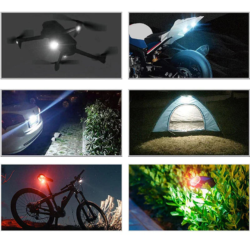 Rechargeable Wireless LED Motorcycle Tail Light with Remote Control for Brake and Warning Signals