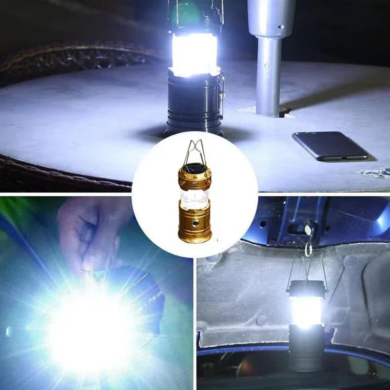 Solar-Powered Camping Lantern with USB Charging – Portable LED Light for Outdoor Adventures and Emergencies