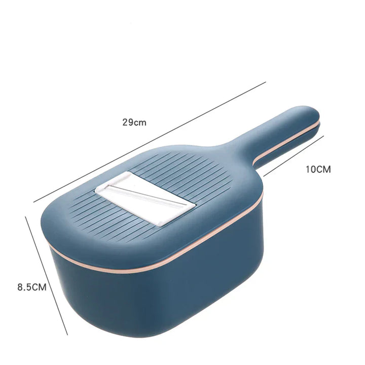 Versatile Vegetable Slicer with Collecting Tray - Multifunctional Kitchen Tool for Slicing, Grating, and Shredding