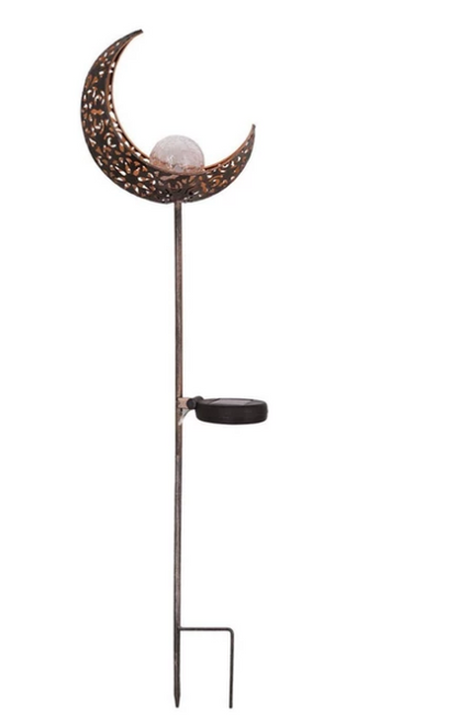 Waterproof Metal Solar Garden Light – LED Outdoor Lighting in Moon, Flame, Sun, or Star Shapes