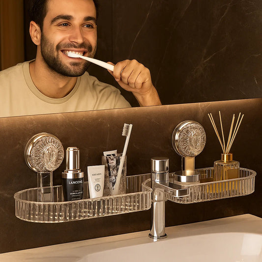 Suction Cup Bathroom Sink Storage Tray