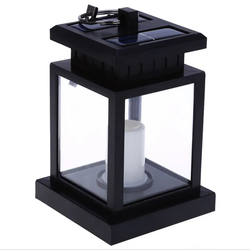 LED Solar Lantern with Candle Effect - Hanging Outdoor Lamp for Garden and Terrace Decoration