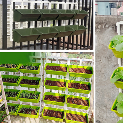 8-Pocket Vertical Plant Organizer - Wall-Mounted Shelf for Balcony and Garden