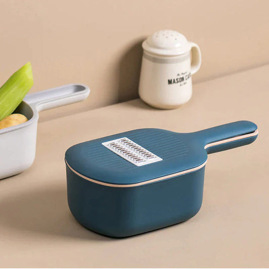 Versatile Vegetable Slicer with Collecting Tray - Multifunctional Kitchen Tool for Slicing, Grating, and Shredding