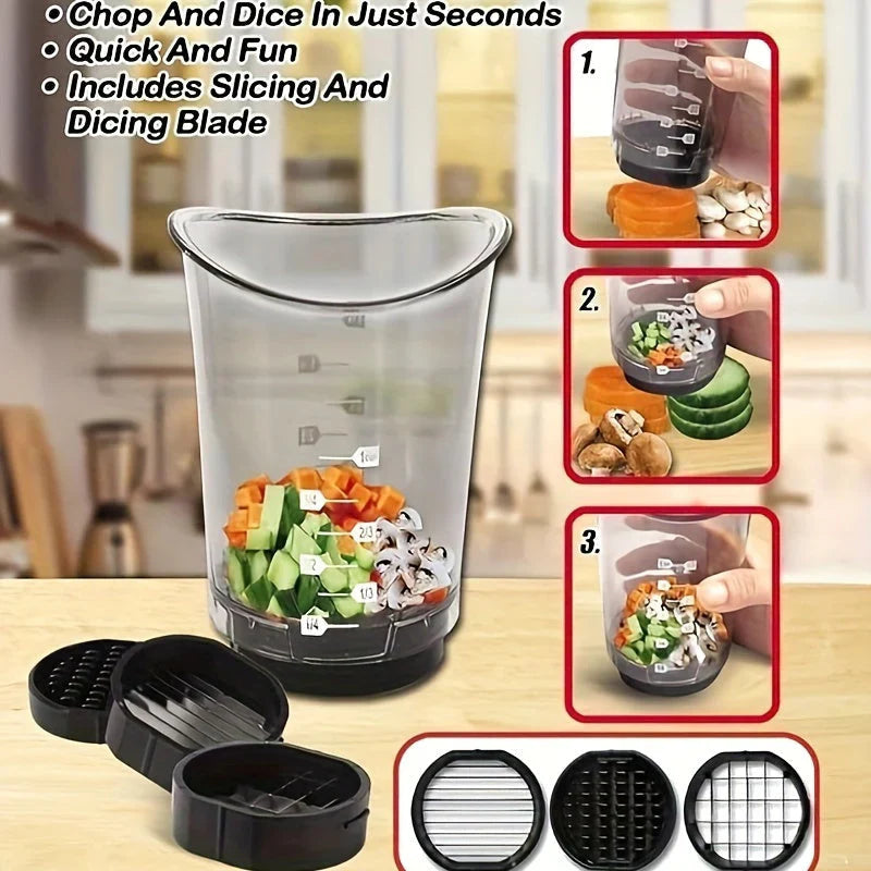 3-in-1 Manual Vegetable Slicer, Cutter & Chopper
