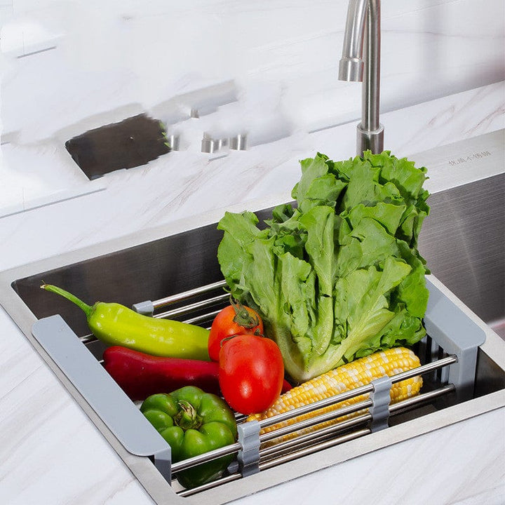 Adjustable Sink Dish Draining Rack – Space-Saving Kitchen Organizer for Crockery and Vegetables