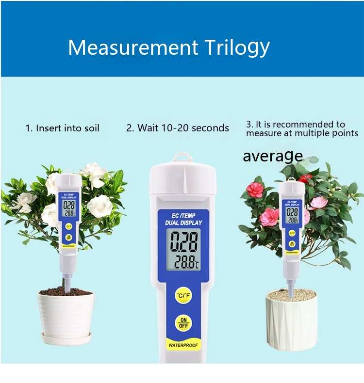 Digital Soil pH & Nutrient Tester – Accurate EC Meter for Garden and Plant Soil Analysis