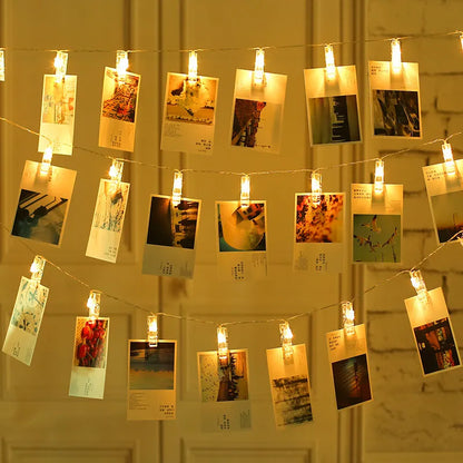 LED Photo Clip String Lights with Battery Power – Colour-Changing Lights for Displaying Photos and Decoration