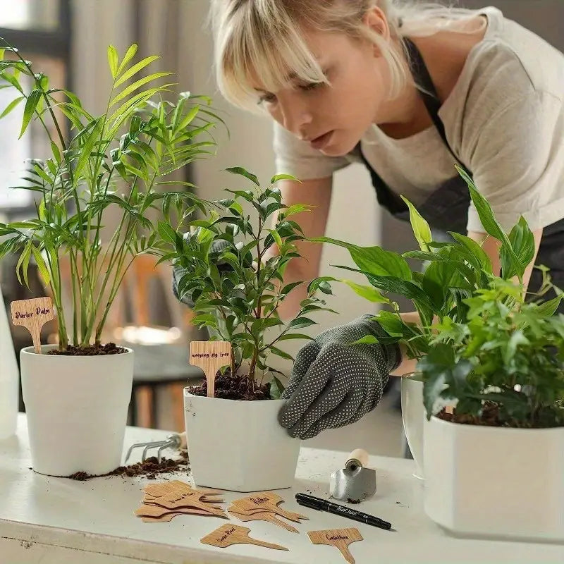 Reusable Wooden Plant Markers – Writable Labels for Garden & Balcony Herbs