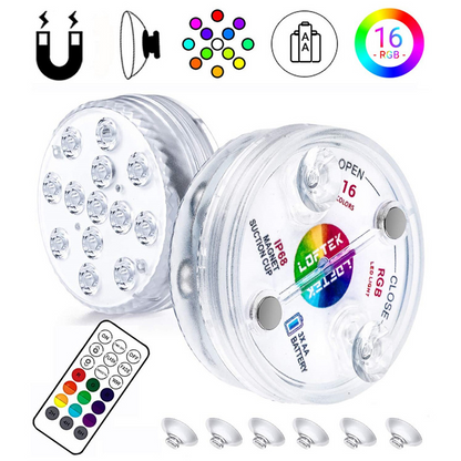 Remote-Controlled Underwater LED Light – RGB Multicolor Pool and Pond Lighting for Bathrooms