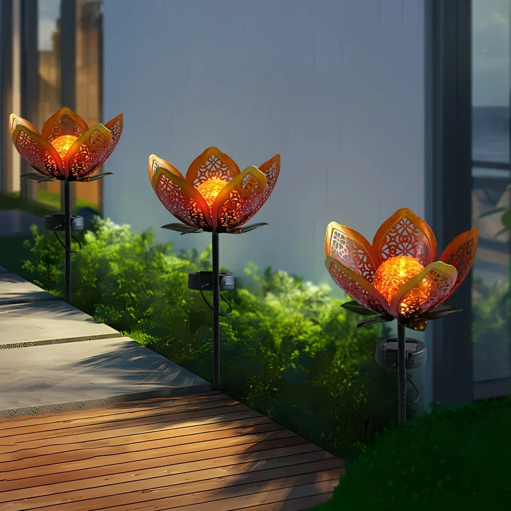 Solar LED Lotus Flower Garden Light – Decorative Outdoor Lighting for Yard and Patio