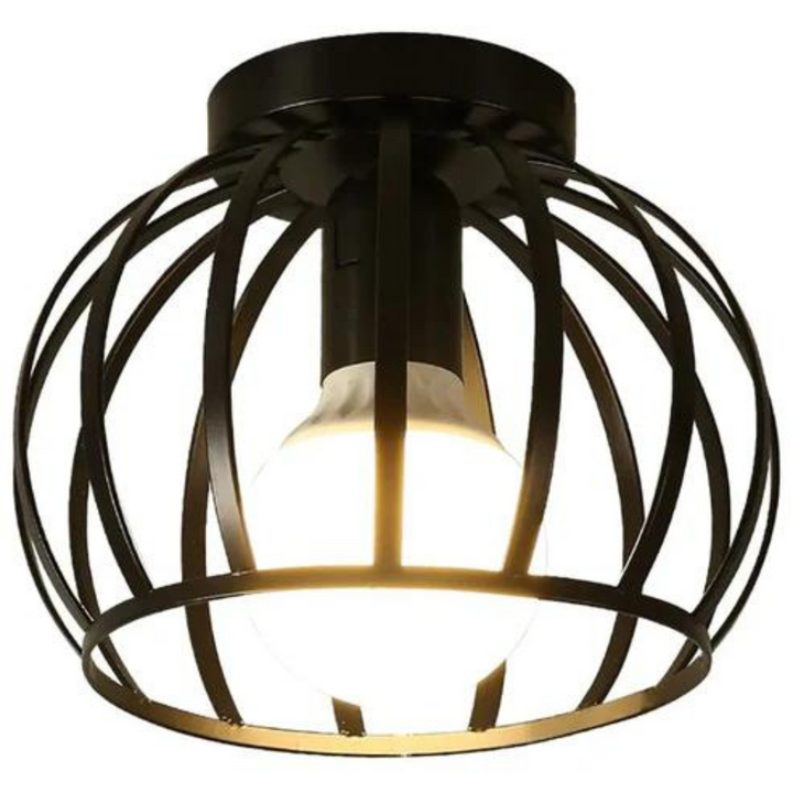 Industrial Loft Ceiling Lamp – Open Cage Pendant Light For Modern Spaces
