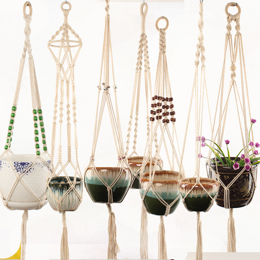 Cotton Rope Macramé Plant Hanger – Stylish Pot Suspension for Indoor and Outdoor Use