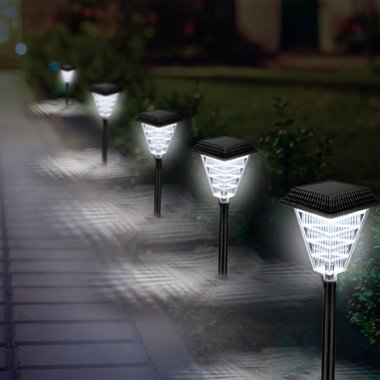 Solar Led Path Lights with Crystal Light Effect - Waterproof Outdoor Lighting for Garden and Driveway