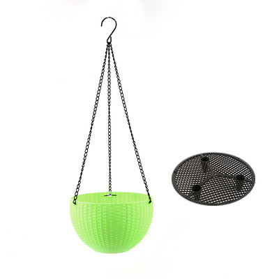 Woven Hanging Plant Basket with Chain - Perfect for Balcony and Garden Display