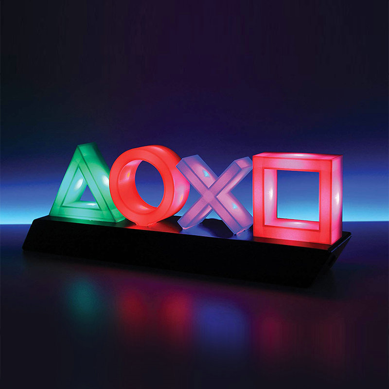 LED Table Lamp with PlayStation Icons – Music-Activated Gaming & Bedroom Decor Lamp