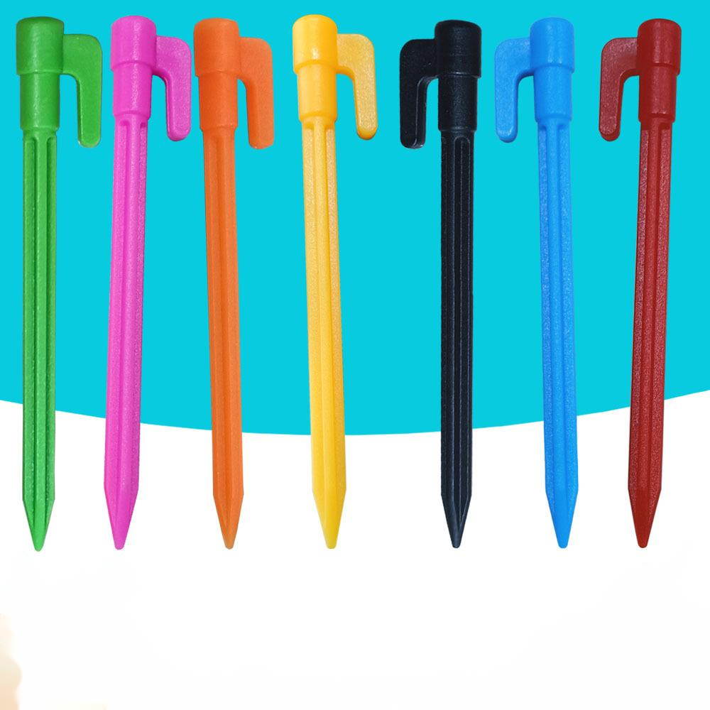 Durable Plastic Tent Pegs with Hooks - Heavy-Duty Pegs for Tarps and Camping