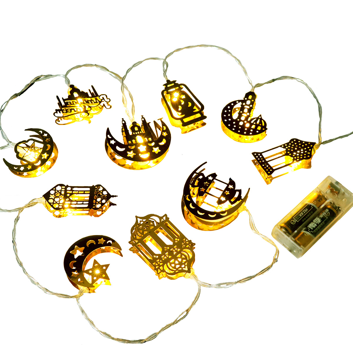 Colourful Led Fairy Lights - Decorative Lights with Moon and Lantern Motifs for the Home and Garden