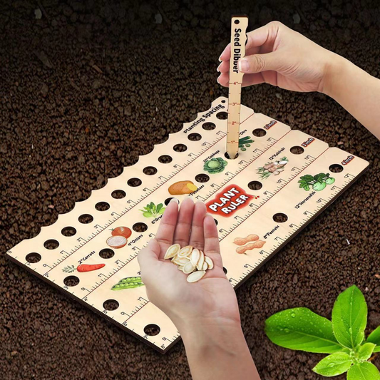 Garden Planting Guide Ruler – Wooden Seed Depth & Spacing Tool for Accurate Planting