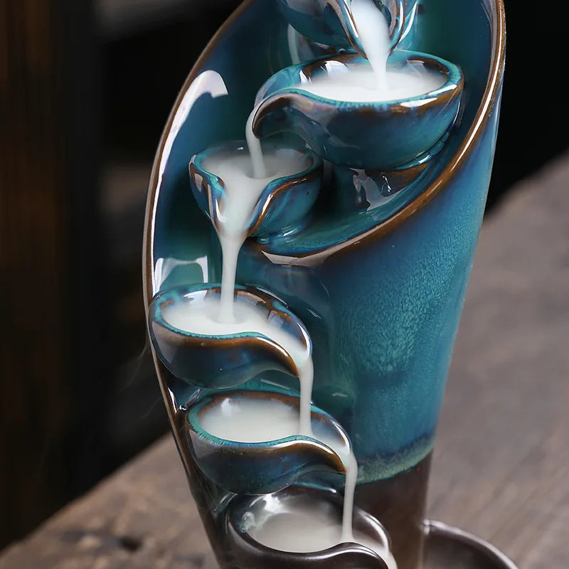 Smoked Waterfall Incense Holder with Return Flow Effect