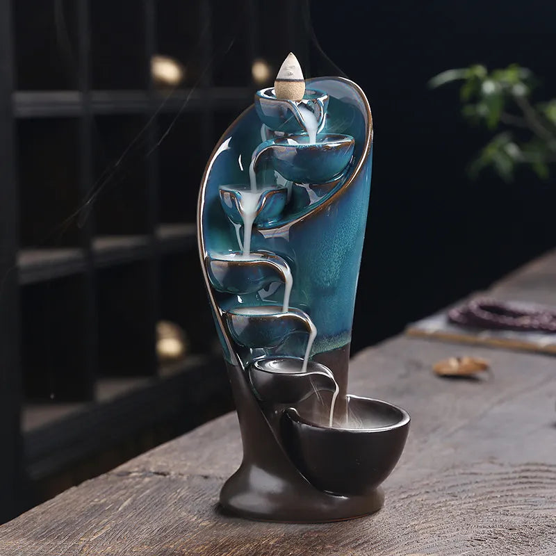 Smoked Waterfall Incense Holder with Return Flow Effect