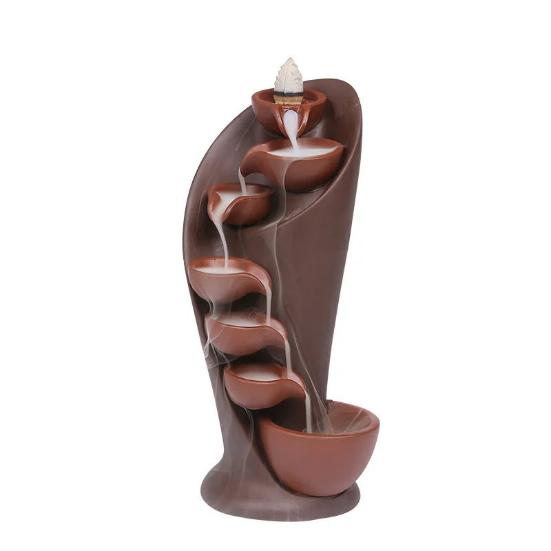 Smoked Waterfall Incense Holder with Return Flow Effect